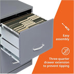 2 Drawer Locking Filing Cabinet | Pre-Assembled Steel Construction | Space-Saving Design is Perfect for Home and Small Office | Letter-Size | Assembled in North America