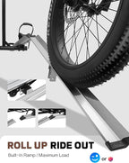 Young Hitch Mount Bike Rack with Ramp, 200 lbs. Capacity for 2 E-Bikes, Fat Tire and Standard, fits Cars, SUVs, RVs, Trailers with 2 Inch Receiver