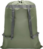 Laundry Bag Backpack, 27” x 34”Sturdy Laundry Bag with Shoulder Straps Drawstring Closure Heavy Duty Foldable Laundry Backpack for College, Travel, Laundromat, Apartment (Army Green)