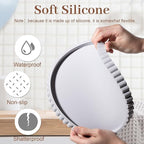 Round Bathroom Tray Silicone Kitchen Counter Decor Vanity Organizer Decorative Coffee Table Tray for Perfume, Candle, Soap Dish, 9 Inch, Light Gray