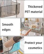 Bathroom Counter Organizer - Countertop Storage, Cosmetics & Skincare Shelf, Makeup Organizer, Perfume Tray, Spice Rack for Kitchen (2 Tier - Grey)