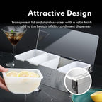 New Star Foodservice 48025 Stainless Steel Condiment Dispenser with 4 Compartments (NO ICE Tray Included)