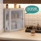 Corner Bread Box for Kitchen Counter, Bamboo Wood Large Capacity Bread Storage Bin with Acrylic Wavy Door Panel (White, Extra Large)