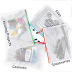 D-KINGCHY 24Pcs Zipper Storage Bags, Plastic Mesh Zippered Pouch for Organization, Waterproof Versatile Bags for Office Supplies School Travel