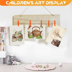 100 Pack Colored Clothespins Wooden 2.9 Inch, Orange Clothes Pins Wood, Clothing Pins Clips for Craft Pictures Classroom