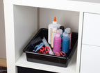 Storex Letter Size Flat Storage Tray – Organizer Bin for Classroom, Office and Home, Black, 5-Pack (62516A05C)