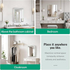 14 x 18 Medicine Cabinet Mirror, Mount or Recessed Bathroom Mirror with Storage, Aluminum Framed Medicine Cabinet with Adjustable Shelves for Bathroom Vanity Modern Farmhouse