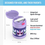 THERMOS FUNTAINER Insulated Food Jar, 10 Ounce, Kid Friendly Food Jar with Foldable Spoon, Cool Caticorns