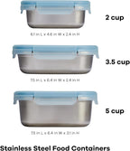 Hydro Flask Food Container Bundle – Hot Lunch Stainless Steel Snack Containers with Lids – 2 Cup, 3.5 Cup, and 5 Cup Capacities in Rain