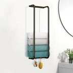 Towel Racks for Bathroom, 304 Stainless Steel Towel Rack Wall Mounted, Bathroom Towel Holder with Hooks, Towel Holder for Bathroom Wall for Storing Towels, Robes, Black