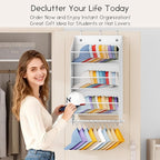 Over the Door Hat Rack - 3-Layer Design Hat Organizer Holds 30-36 Hats with 10 Hooks, Ideal Hat Rack for Door, Over the Door Organizer for Closet, Apartment, Bedroom, Dorm, 2 Pack, White