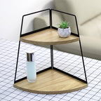 2 Tier Bathroom Counter Organizer,Standing Rack Cosmetic Holder,Wood Bathroom Organizer,Vanity Organizer Bathroom Counter Tray,for Bathroom,Bedroom (Log Color)