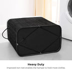 SONGMICS Laundry Hamper with Lid, Bamboo Laundry Basket, Removable Machine Washable Laundry Basket, with Handles, 26.4-Gallons, for Laundry Room, Bedroom, Bathroom, Ink Black ULCB63H