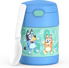 THERMOS FUNTAINER Insulated Food Jar, 10 Ounce, Kid Friendly Food Jar with Foldable Spoon, Bluey