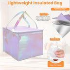 Foldable Cake Carrier with Portable Insulated Bag(Lightweight), Plate Stacker and Non-slip Silicone Trivet Mats, Holds up to 8.5in High and 10in Round Cake or 2pcs 9in Pies