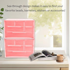 Mini Desk Drawer Organizer with 6 Clear Drawers - 7" x 3.9" x 4.7" Small Plastic Storage Box for Office, Classroom, Crafts, and Home Desktop Organization