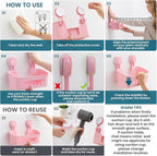 TAILI Shower Caddy Suction Cup 2 Pack, Heavy Duty Bathroom Organizer, Removable Shelves for Inside Shower, Shampoo, Waterproof Suction Plastic Storage for Bathroom Accessories Holder, Pink
