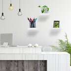 3 Pack Acrylic Small Floating Shelf for Wall Storage,4'' Clear Mini Adhesive Shelf for Living Room,Bathroom,Bedroom (Adhesive&Drilling)