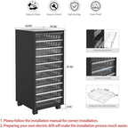 WOPITUES Storage Drawer Cart, Mobile Storage Cabinet, Makeup Storage with 10 Large Clear Drawers, Utility Wooden Rolling Cart on Wheels, for Cosmetic, Art Craft, Office Supplies, Toy, Black