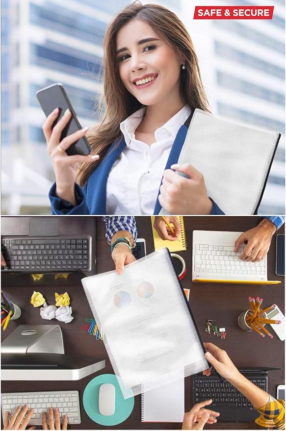 Mesh Zipper Pouch Bag, Plastic Zipper Bags,Zipper Bags for Organizing Storage,A4 Size Waterproof Document Pouch for Office Supplies, Arts & Crafts Organizing Storage (10 Colors 40 Pack)
