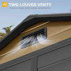 DWVO 6x4 FT Resin Storage Shed with Floor, Outdoor Storage Shed with Lockable Door, Window and Vents, Waterproof Plastic Tool Storage for Garden, Backyard, Patio, Lawn, Brown