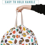 Sanlykate Extra Large Laundry Bag with Drawstring Closure and Handle, 28 x 40 Inch Heavy Duty Travel Dirty Clothes Bag for Laundromat and Household, Owl