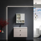 WPC Bathroom Cabinet Wall Mounted with Adjustable Shelf,Medicine Cabinet Organizer for Bathroom and Laundry, White