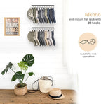Mkono Hat Rack for Wall Hat Storage Organizer for 40 Baseball Caps, Modern Metal Closet Hat Hooks, Wall Mount Ball Caps Holder Organizer for Bedroom Entryroom Closet Organization, Set of 4, Black