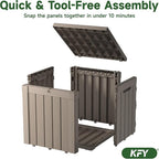 50 gallon deck box,All-weather resin material outdoorstorage box easy to install and portable,Suitable for indoor and outdoor scenes (light brown)