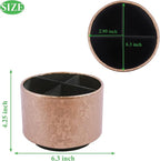 lizimandu Round Leather Art Supply Organizer,Remote Control Holder,360 Degree Spinning,Multi-Functional Pencil Holder,4 Compartments Desktop Stationary Organizer(1-Liuli Cooper)