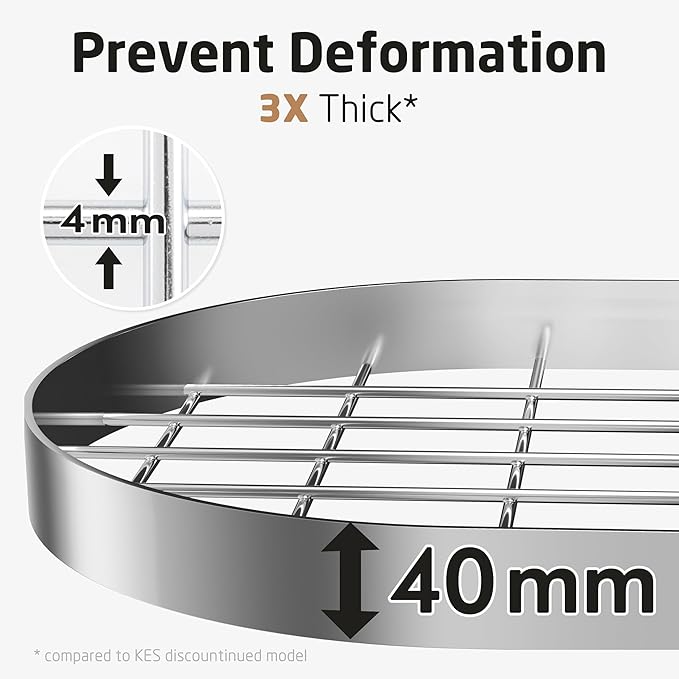 KES 34 Inch Heavy Duty Chrome Hanging Pot Rack Ceiling Mount, Oval Pot and Pan Hanging Rack, Pan Hanger for Kitchen Storage Organizer with 20 S Hooks (For 16" and 24" Ceiling Joist), KUR221S85-CH