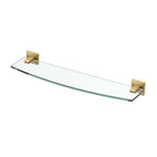 Gatco 4066 Elevate Bathroom 8mm Tempered Glass Shelf, 20.13" W X 5.50" D, Brushed Brass |Wall Mounted Curved Glass Shelf for Bathroom