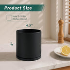 D'vine Dev 360° Rotating Utensil Holder – 5" Kitchen Utensil Crock for Countertop, Modern Cooking Tool Organizer for Kitchen Storage & Décor, Black, 72-X-B-1