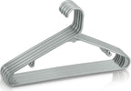 Utopia Home Plastic Hangers 50 Pack - Space Saving Clothes Hanger - Durable & Strong Closet Organizers and Storage with Built-in Strap Hooks - Essential for Shirts, Pants, Skirts & Coats (Grey)
