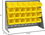 Quantum Storage Systems QBR-2721-210-24YL Ultra Bin Complete Bench Rack Package with 24 Ultra Bins, 27" x 8" x 21" , Yellow