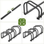 WALMANN 3 Bikes Floor Bike Stand, Bike Parking Rack Garage Bike Storage Stand Indoor/Outdoor 22-28" Wheel Stand, Max. Tire Width 2.1"
