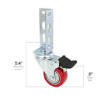 4pc - Storage Rack Caster Wheels (Adapts to Boltless Self Locking Shelving Racks) (3" (500 lb. Max Total Capacity))