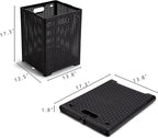 42L Collapsible Plastic Laundry Baskets,Foldable Laundry Hamper,Pack of 2 (Black)