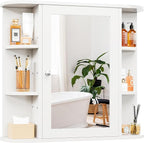 Bathroom Medicine Cabinet with Mirror, Wall Mounted Home Storage with Door, Over The Toilet Space Saver Storage Cabinet, Bathroom Cabinet Wall Mounted, White