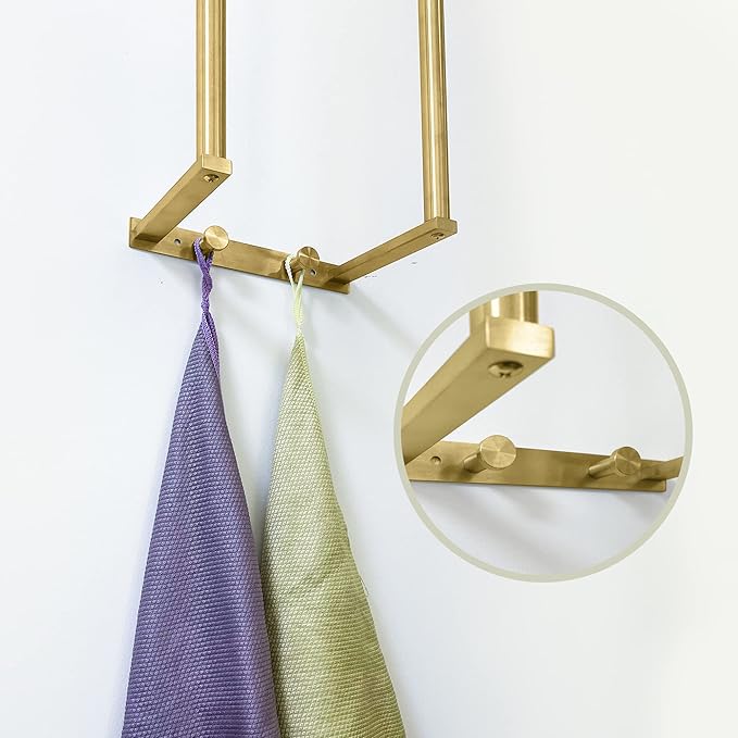 Towel Racks for Bathroom, Gold Towel Holder for Rolled Towels, 304 Stainless Steel Towel Rack for Rolled Towels, Bathroom Towel Holder for Modern Small Space Bathroom Towel Storage, Gold