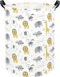 Animal Baby Laundry Basket Baby Hamper Kids Hamper Basket Toy Storage Bin for Boys Room Decor Baby Nursery Hamper Gift Baskets for Bedroom Bathroom(Grey Animal)