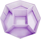 Annova Mesh Desk Organizer Rotate with 5 Compartments Spinning Tidy Candy/Pen Holder Office, Art Supply, Storage, Classroom, Home (Light Purple)