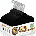 HOUSE DAY 11 Inch Black Velvet Baby Hangers 20 Pack, Premium Kids Hangers for Children, Infant & Toddler Clothes, Durable Non Slip Baby Felt Hanger for Closet, Ideal for Everyday Use