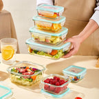 Liuruiyu 8 Pack Glass Food Storage Containers with Lids, Meal Prep Containers, Airtight Bento Boxes with Leak Proof Locking for Microwave, Oven, Freezer and Dishwasher, BPA Free（5oz to 36oz）