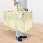 TICONN 6 Pack Extra Large Moving Bags Heavy Duty with Zippers & Carrying Handles, Durable Storage Bags Moving Boxes for Closet Organizers and Storage (6 Pack, Cream)
