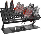 Screwdriver Organizer Holder Screwdriver Storage Rack for Desktop, Angle and Height Adjustable, Carbon Steel Tool Shelf for rc Repair, Plier (Black)