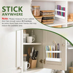 Acrylic Straw Holder for Cabinet Door - Reusable Tumbler Straw Organizer Storage, Small Kitchen Accessories Container, Ultra Sticky Cupboard Door Mounted (White, Large 9.5" (Most Cabinets))