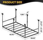 4x8 Ft Overhead Garage Storage Rack, 28-41 inch Height Adjustable Ceiling Mounted Organization Rack, 700 lbs Weight Capacity, 48"x96" Metal Rack for Garage Storage with Hanging Rods