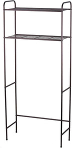Home Basics 2 Tier Over The Toilet Bathroom Space Saver, Metal Bathroom Shelf Storage Unit, Anti-rust (Bronze)