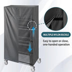 Waterproof Dustproof Shelf Cover for Wire Shelving and Storage Rack, 36" W x 18" D x 54" H, Heavy-Duty Dust Cover with Nylon Buckle and Hook & Loop Closure (Black, No Shelves)